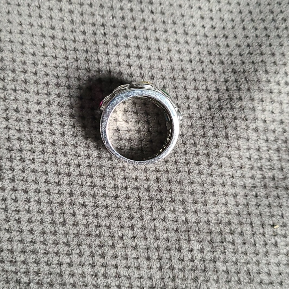⭐Colored Gemstone Rhodium Ring⭐ - Picture 4 of 4
